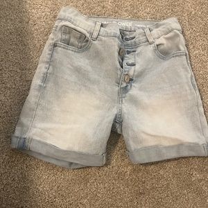 Light blue jean shorts